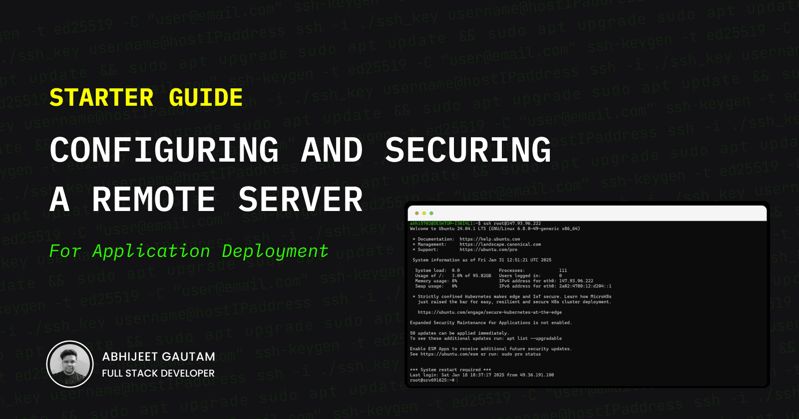 Starter Guide: Configuring Your Remote Server for Application Deployment